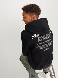 Jack & Jones Junior JORSANTORINI GRAPHIC JNR - Mikina s kapucňou - black