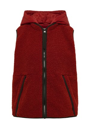 Cecil, TEDDY-WESTE MIT ABNEHMBARER KAPUZE - Weste - light russet red