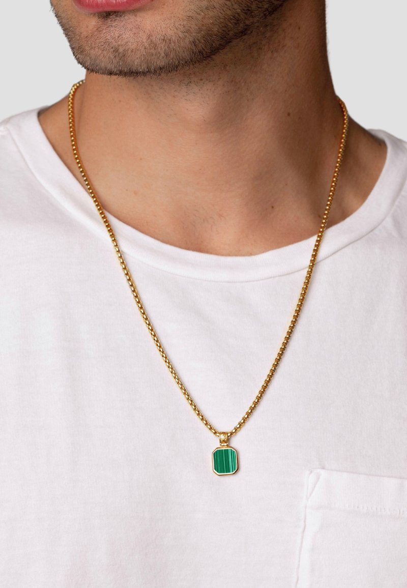 Nialaya WITH SQUARE MALACHITE - Halskæder - gold coloured
