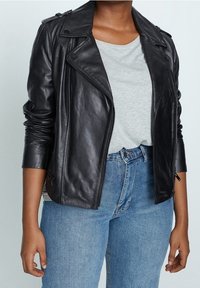 Violeta by Mango Leren jas - black