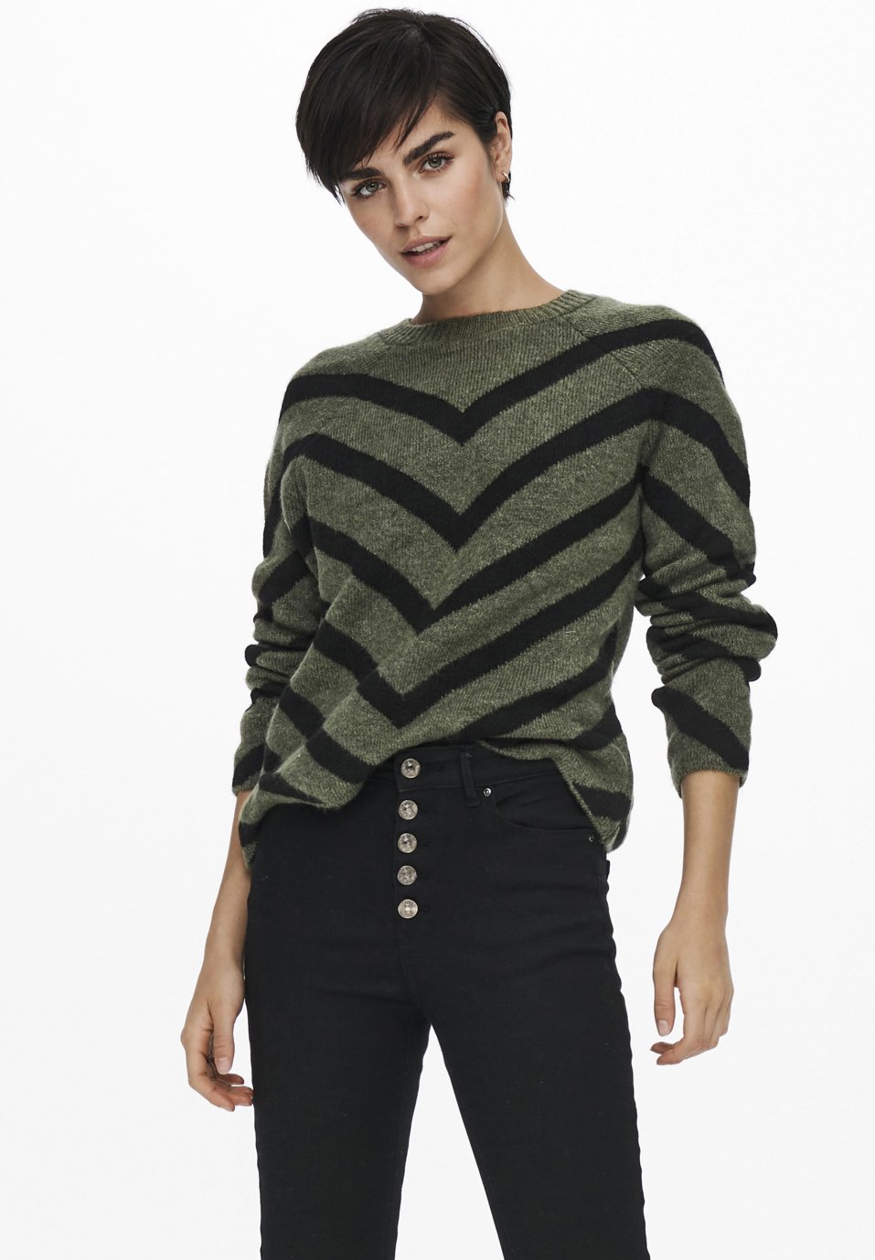 ONLY Trui - lizard/ black/donkergroen - Zalando.be