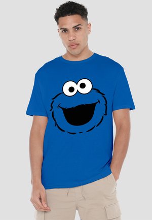 SESAME STREET COOKIE MONSTER FULL FACE - Print T-shirt - blue