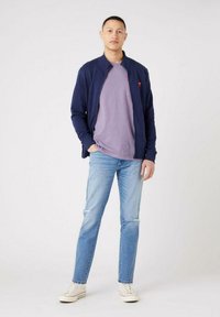 Wrangler FUNNEL NECK ZIP - Zip-up sweatshirt - navy