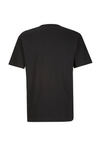 Zwart T-shirt met korte mouwen, gemaakt van gladde katoenstof, met een ronde halslijn en een eenvoudig, onversierd ontwerp aan de achterkant.