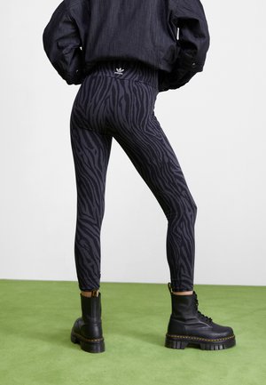 adidas Originals ALLOVER ZEBRA ANIMAL - Legging - carbon/black