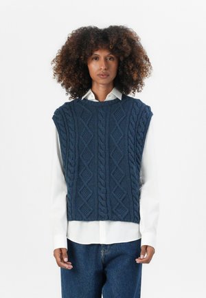 ARAN CABLE OVERSIZE TANK - Trui - navy