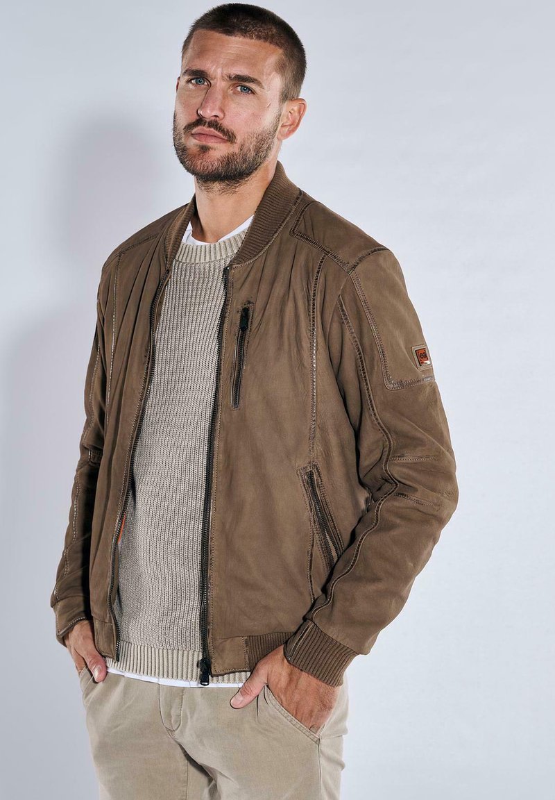 Emilio Adani Lederjacke - dunkelbraun