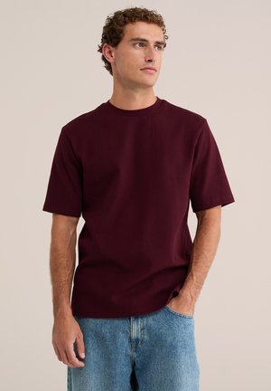 WE Fashion, T-shirt basique - burgundy red