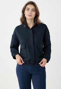 Jimmy Key LONG SLEEVE ZIPPERED ELASTIC WAIST  - Sweater met rits - dark blue