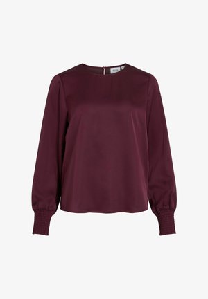 VILA, LONG SLEEVED TOP VIELLETTE ROUND NECK - Bluse - fig