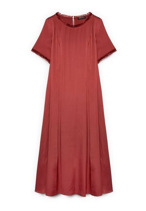 Fiorella Rubino, VESTITO LINEA AD A CON DETTAGLI SFRANGIATI - Day dress - rosso