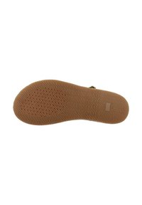 Bruine rubberen zool met een golvend patroon en perforaties voor grip. Versterkte rand biedt duurzaamheid. Inclusief "Geox"-branding op de hak.