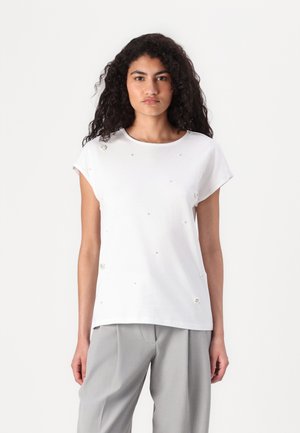 ONLMATTI DETAIL TEE - Print T-shirt - bright white