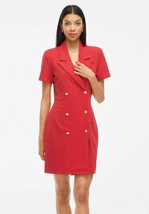 VILA BLAZER VICLARA KURZES - Shift dress - mars red