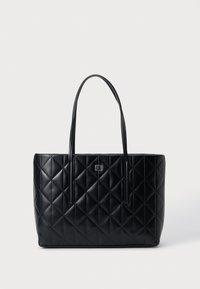 QUILTED SMALL TOTE - Handtasche - black