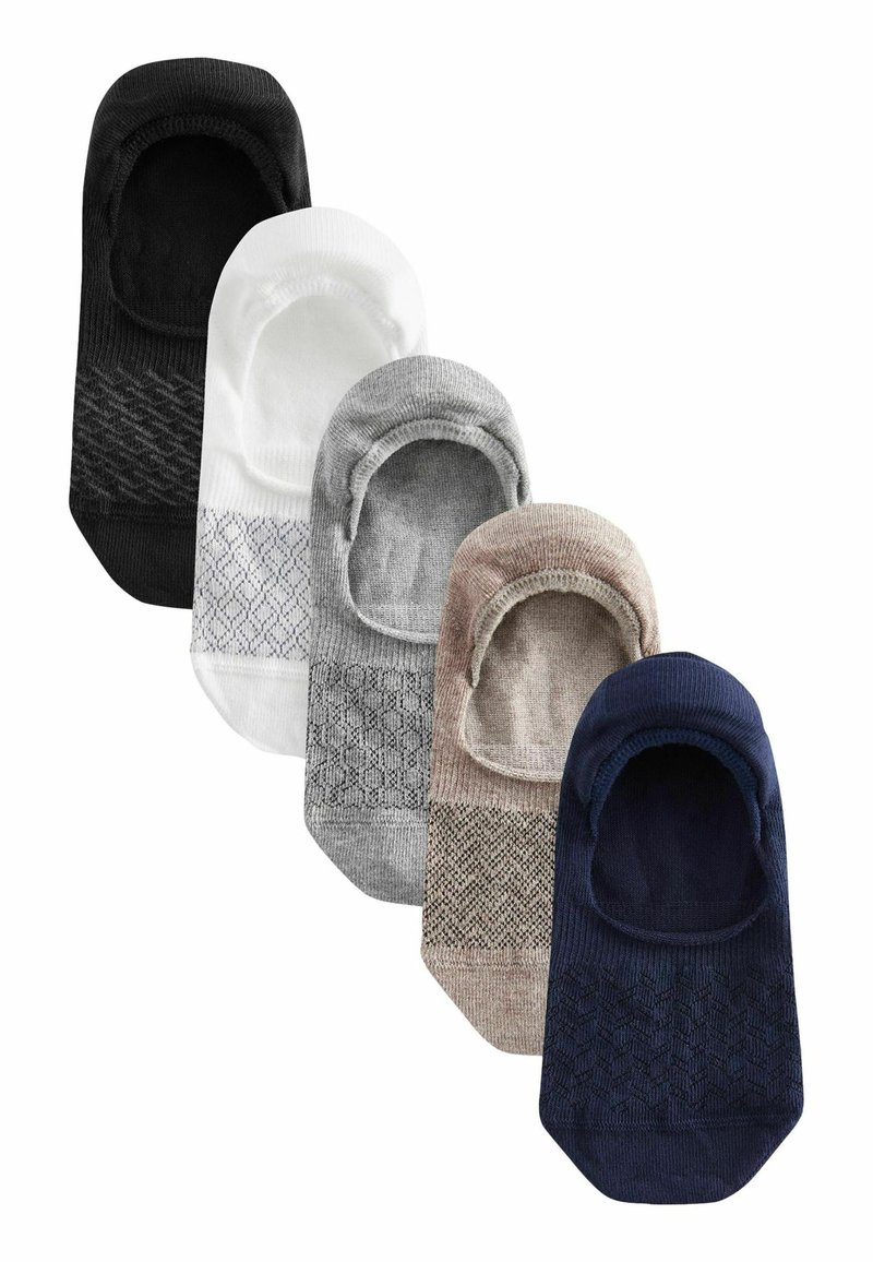 Next 5 PACK - Calcetines tobilleros - white black grey texture