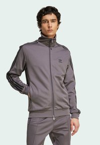 adidas Originals Majica s kapuljačom i patentnim zatvaračem - grey strata   black