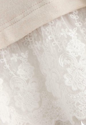 Lindex, LINDEX LONG-SLEEVED TOP WITH LACE TRIM LINDEX - Langærmet T-shirt - light beige melange