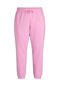 Rosa Sweatpants mit elastischem Bund und Zugband. Schmal zulaufender Beinansatz mit Rippbündchen am Knöchel. Glattes Baumwollmischgewebe.
