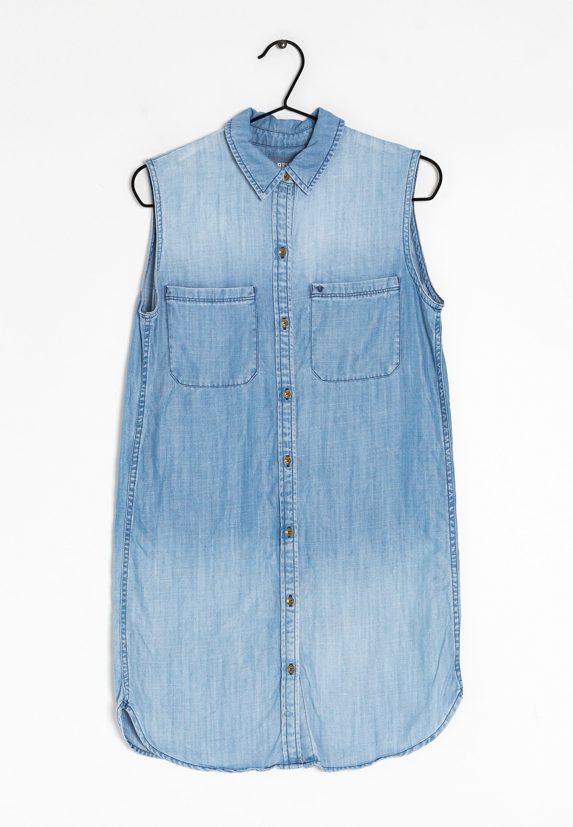 true religion denim dress Vintage Slit Denim Slip Dress main image 0