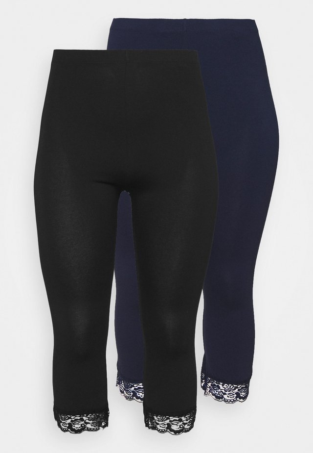 2 PACK - Legging - black/dark blue
