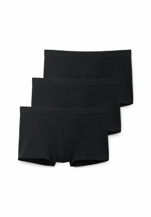 Schwarze Baumwoll-Boxershorts im Dreierpack, mit einer enganliegenden Passform, glatter Textur und elastischem Bund ohne sichtbares Branding.