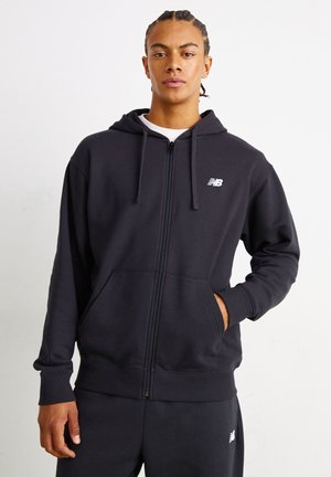ESSENTIALS LOGO FRENCH FULL ZIP - Bluză de molton cu fermoar - black