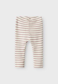Csíkos leggings krém és puha rózsaszín színben, bordázott anyagból készült. Karcsú szabású, rugalmas derékpánttal és varrás nélküli kialakítással rendelkezik.