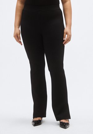 CARMARCELLA SLIT FLARE - Auduma bikses - black