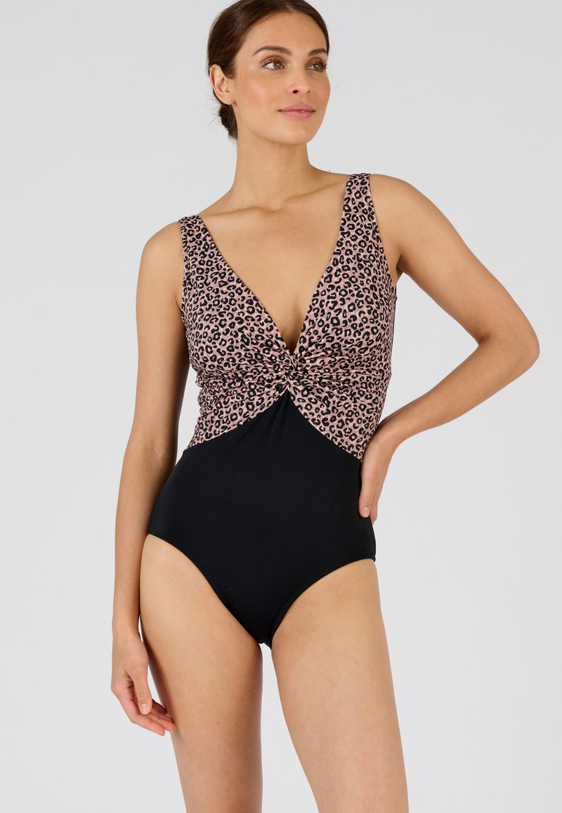 Damart DRAPÉ PERFECT FIT - Costume da bagno - Brown animal print