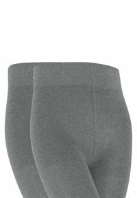 Leggings grigi in morbido tessuto testurizzato con vita alta, caratterizzati da un motivo a coste e un design senza cuciture per il massimo comfort.