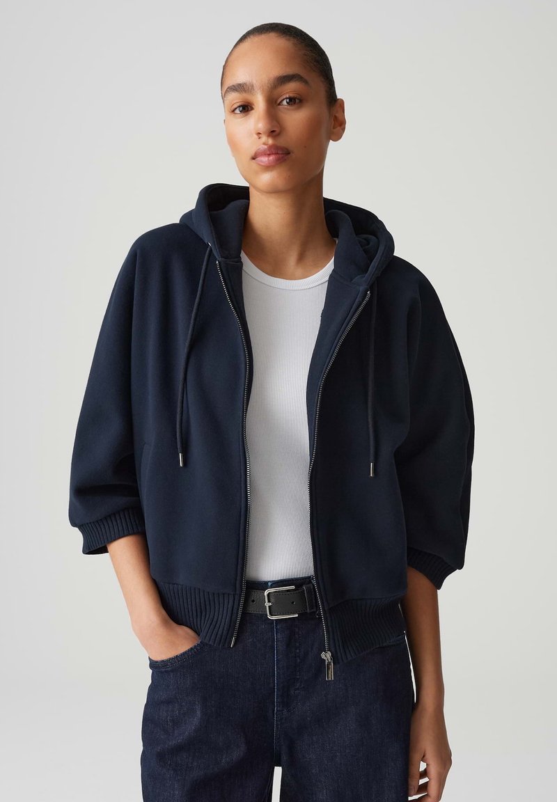 OPUS SOFT LOOSE BATWING FIT - Sweater met rits - coal blue