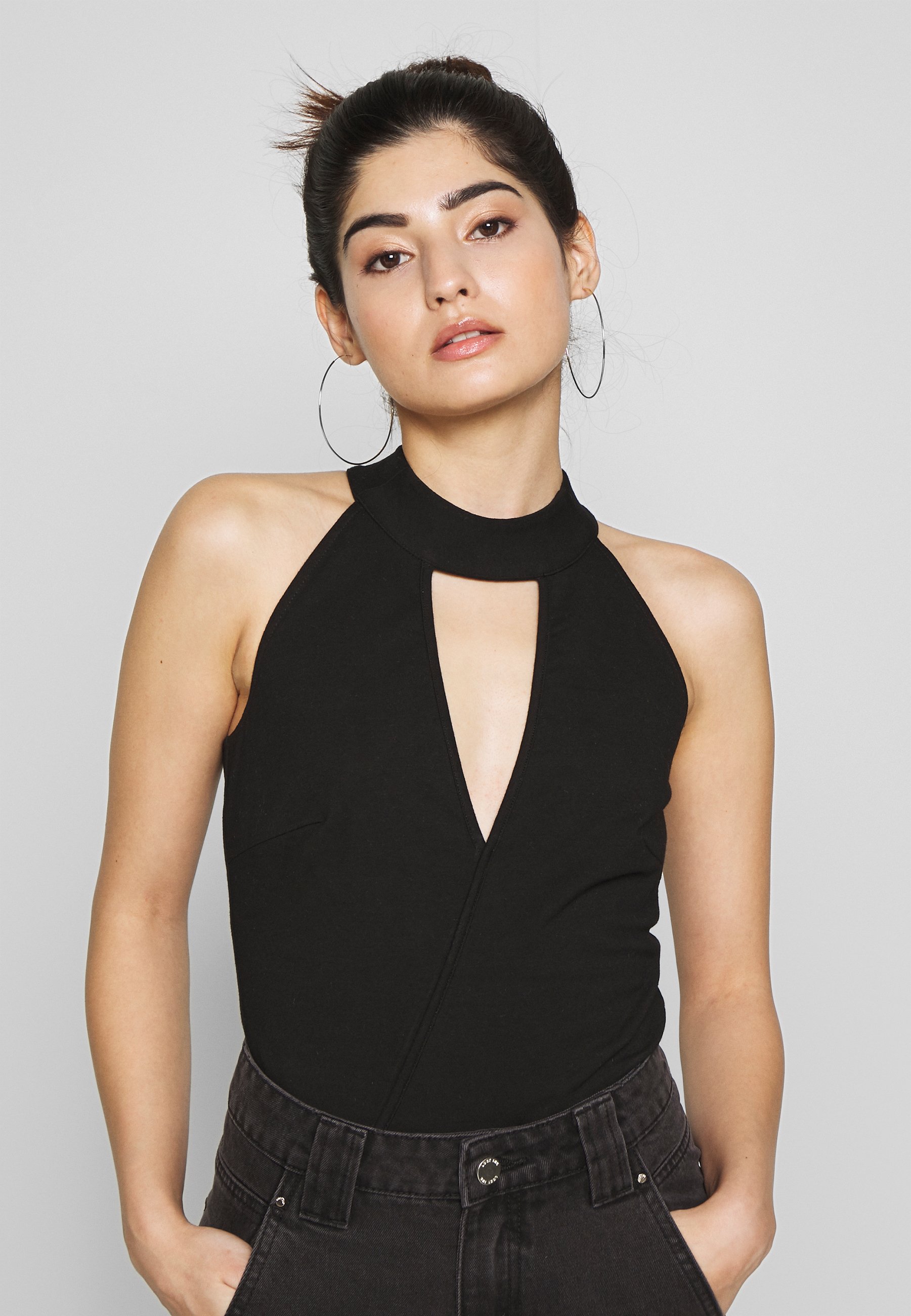 Lost Ink Petite HALTER NECK WRAP DETAIL BODY Topper Lost Ink Petite HALTER NECK WRAP DETAIL BODY - Topper - pink