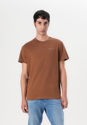 Tommy Jeans LINEAR CHEST TEE - Basic póló - pecan nut