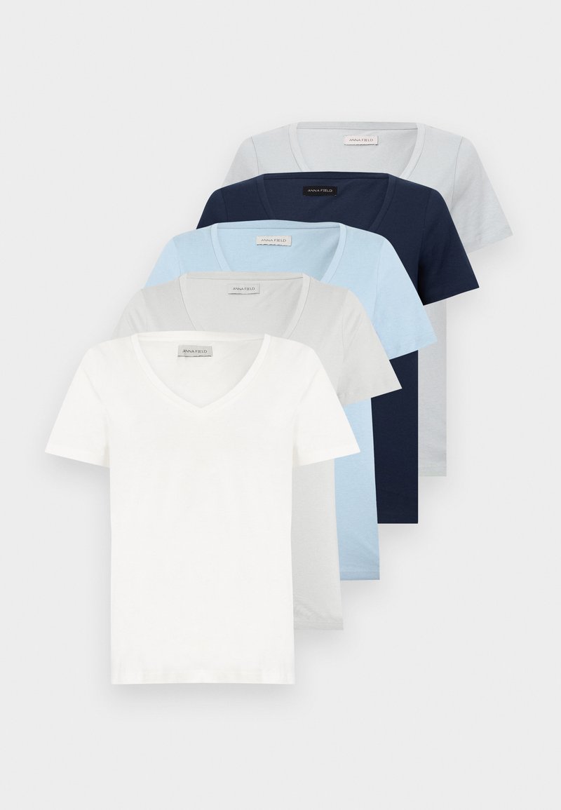 Simple Dloudds Anna Field 5 PACK - T-shirts basic - navy blazer/dusty blue/cathedral ...