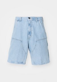 DOUBLE KNEE - Denim shorts - blue heavy stone bleached