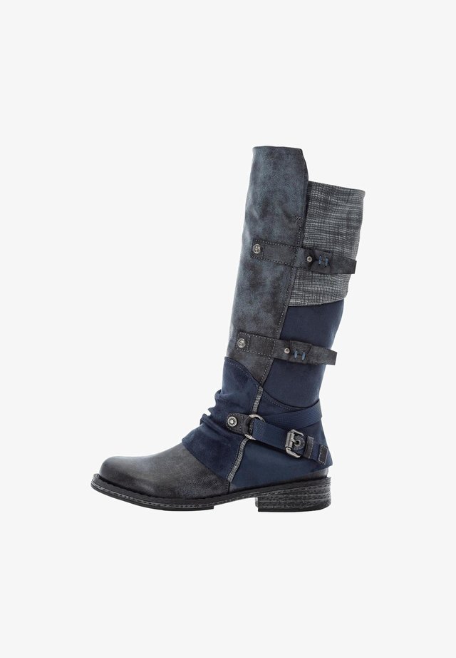 Blaue Stiefel Boots Fur Damen Reinschlupfen Wohlfuhlen Bei Zalando
