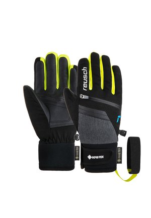 TRAVIS  - Fingerhandschuh - blck blck mel safety yell