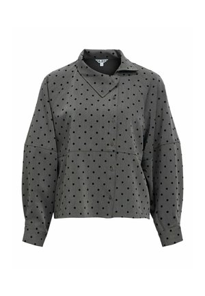 Object, SHIRT DOTTED HIGH NECK - Chemisier - gunmetal