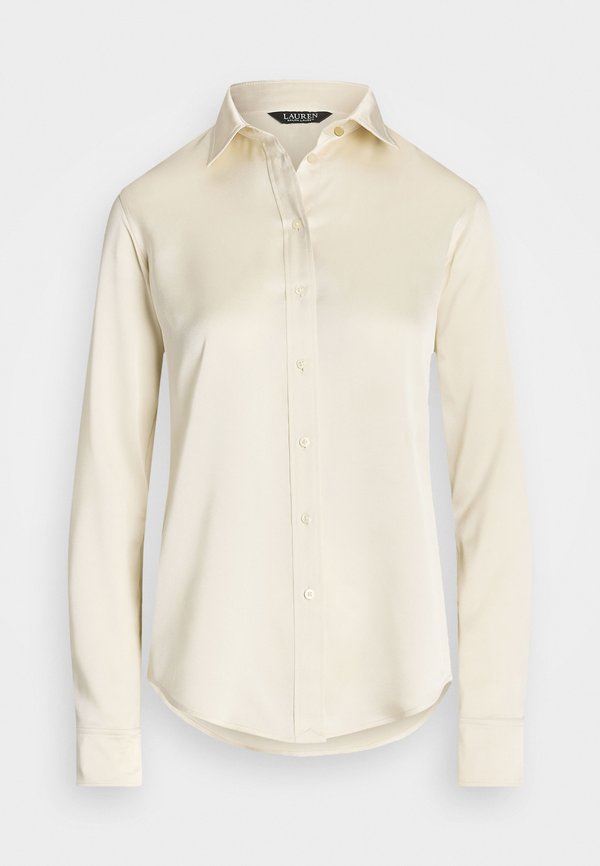 CLASSIC FIT SATIN CHARMEUSE SHIRT - Button-down blouse - mascarpone cream4