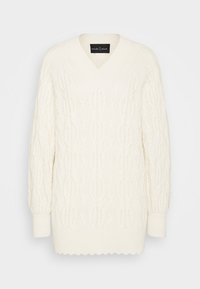 Needle u0026 Thread LONGLINE JUMPER - Jumper - champagne/beige - Zalando.co.uk