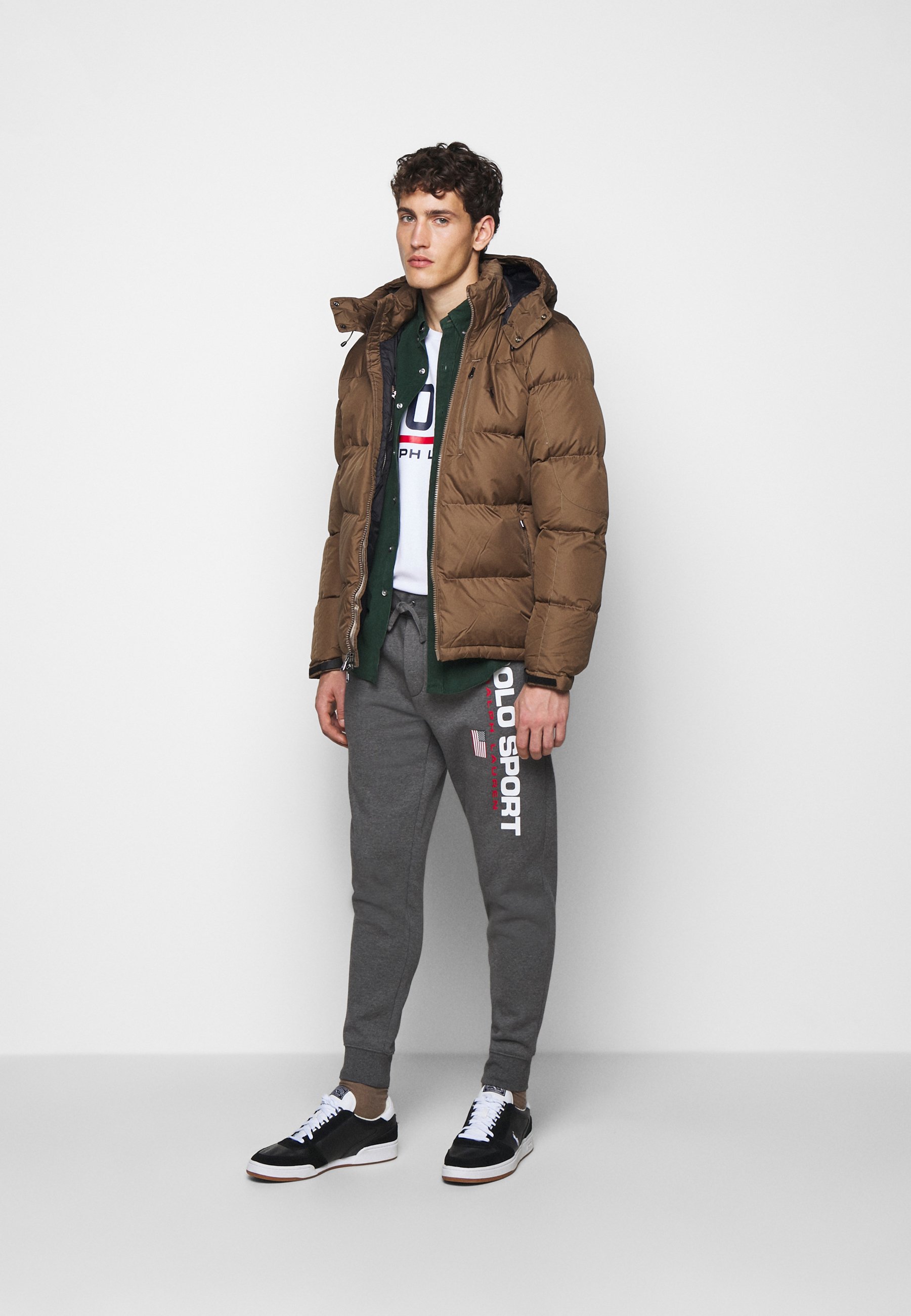 dark green polo jacket