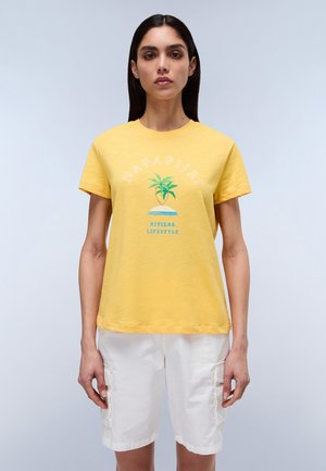 Napapijri FETE BLACK BEAUTY - Print T-shirt - yellow