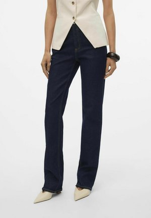 Vero Moda Tiesaus kirpimo džinsai - dark blue denim