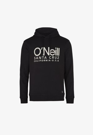 Černá bavlněná mikina s kapucí a klokankovou kapsou, s bílým potiskem loga "O'Neill Santa Cruz California U.S.A." na přední straně. Kapuce se stahovací šňůrkou.