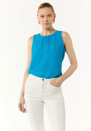 MUSTERSTRUKTUR UND ELASTISCHEM AUSSCHNITT - Camicetta - ozeanblau