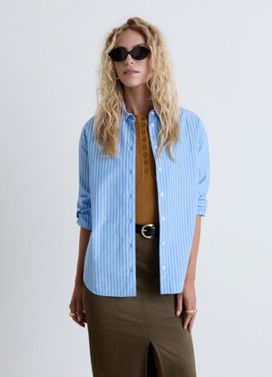 Calliope, CAMICIA RIGHE - Hemdbluse - var celeste