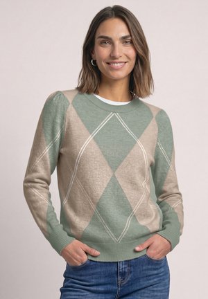 Street One, LONG-SLEEVE SWEATER WITH ARGYLE PATTERN - Pullover - eucalyptus green mel