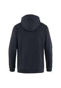 Felpa con cappuccio blu scuro realizzata in tessuto morbido. Caratterizzata da maniche lunghe, polsini e orlo a costine, con un design semplice e senza decorazioni.
