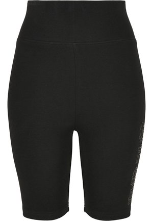 Urban Classics LADIES HIGH WAIST BRANDED CYCLE SHORTS - Kratke hlače - black/black